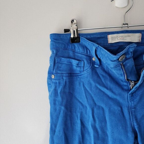 Marc By Marc Jacobs Stick Jeans Women's 29 Electric Blue Lemonade Workwear Pants - Picture 2 of 9